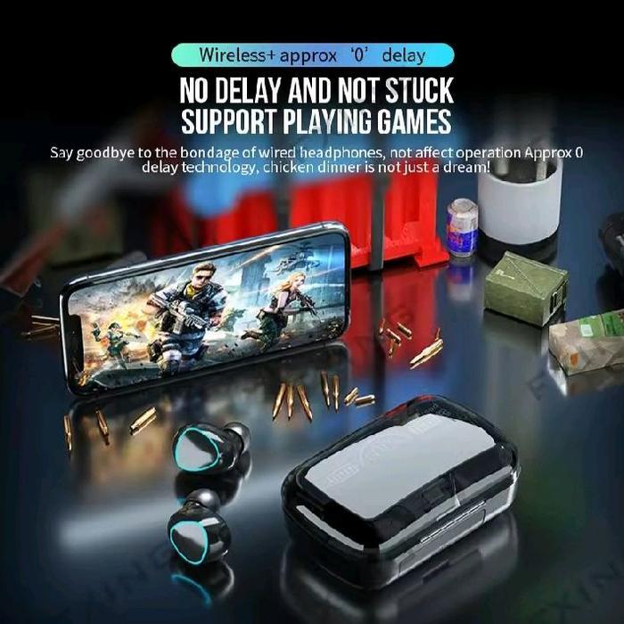 Headset Bluetooth M10 wireless Bluetooth 5.1 earphone wireless headsets kabel & iphone 11 - M10