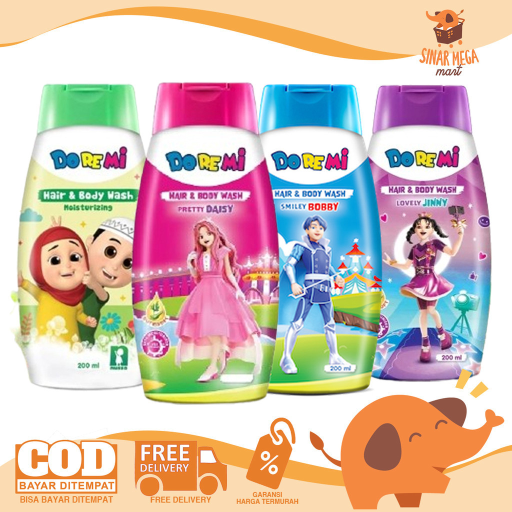 DOREMI Moisturizing Hair & Body Wash 200ml - Sabun Mandi Cair Anak Kemasan Botol / Refill