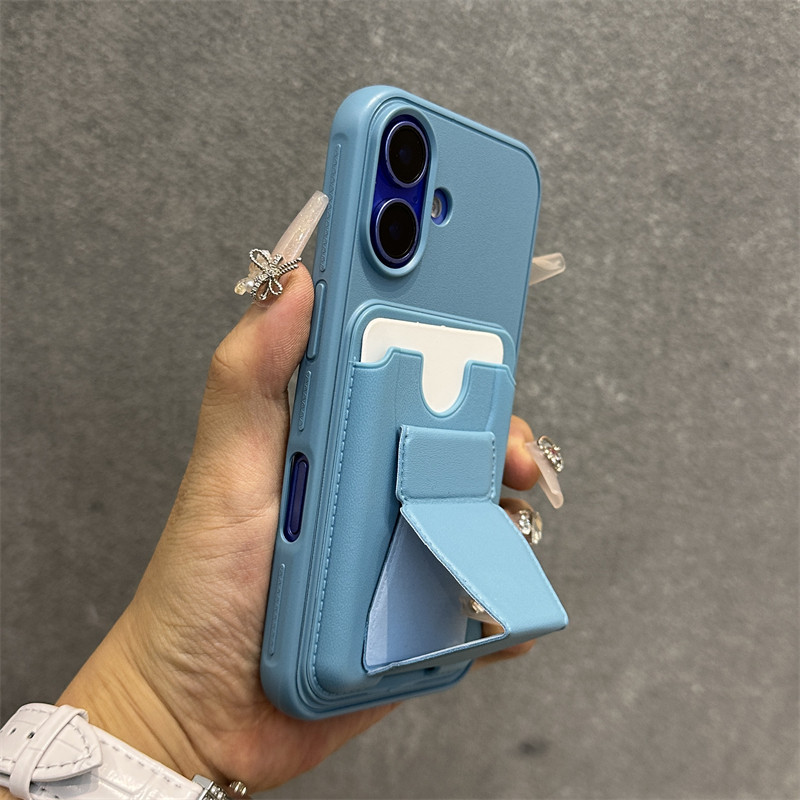 Fashion Bracket Wallet Slot Kartu Kredit Sampul Kembali Untuk iPhone 13 12 11 14 15 16 Pro Max XR Xs