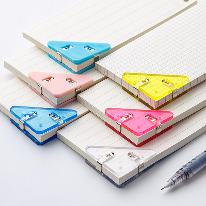 S6063 Penjepit Kertas Binder Plastik / Paper Clip Segitiga Warna-Warni  / Klip Penjepit Buku / Klip 