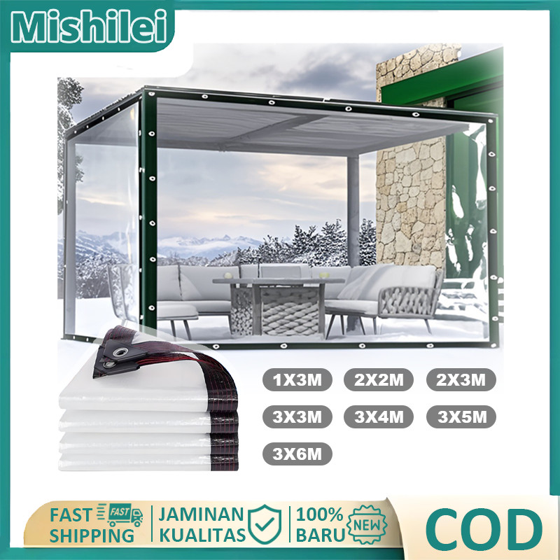 Mishilei New Tahan Air 100% Terpal Plastik Bening Tebal Plastik Bening Transparan PE Terpal Plastik 