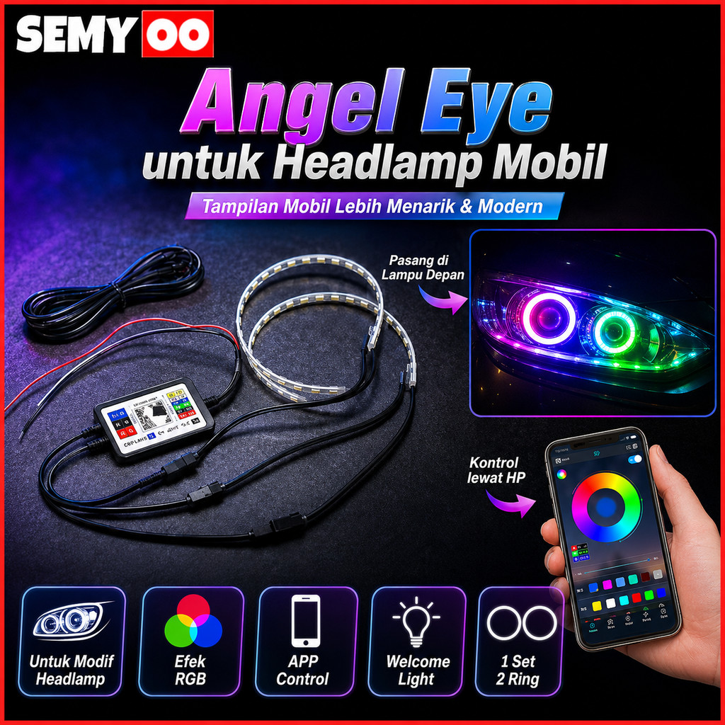 SEMYOO 22Led Devil Rgb/demon Eyes Rgb/devil Eyes Rgb/Mobile App/lampu Devil Rgb/lampu Demon Devil Ey