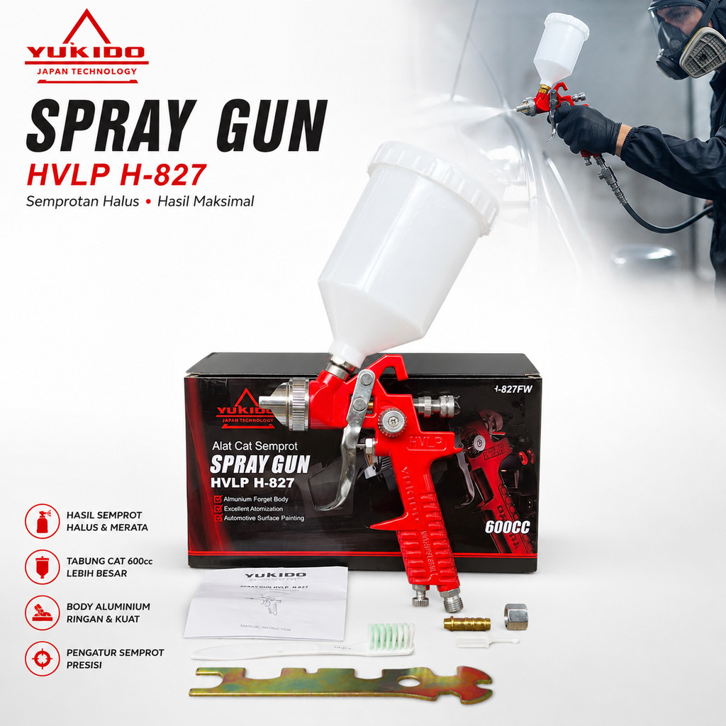 Spray Gun Yukido HVLP H-827 ORIGINAL