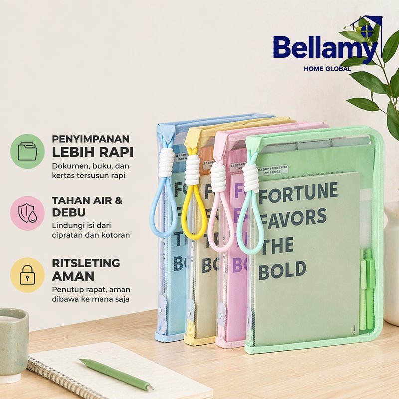 Map Dokumen A4 PP Hardcase Dengan Tali Folder Arsip Transparan Untuk Kantor Sekolah