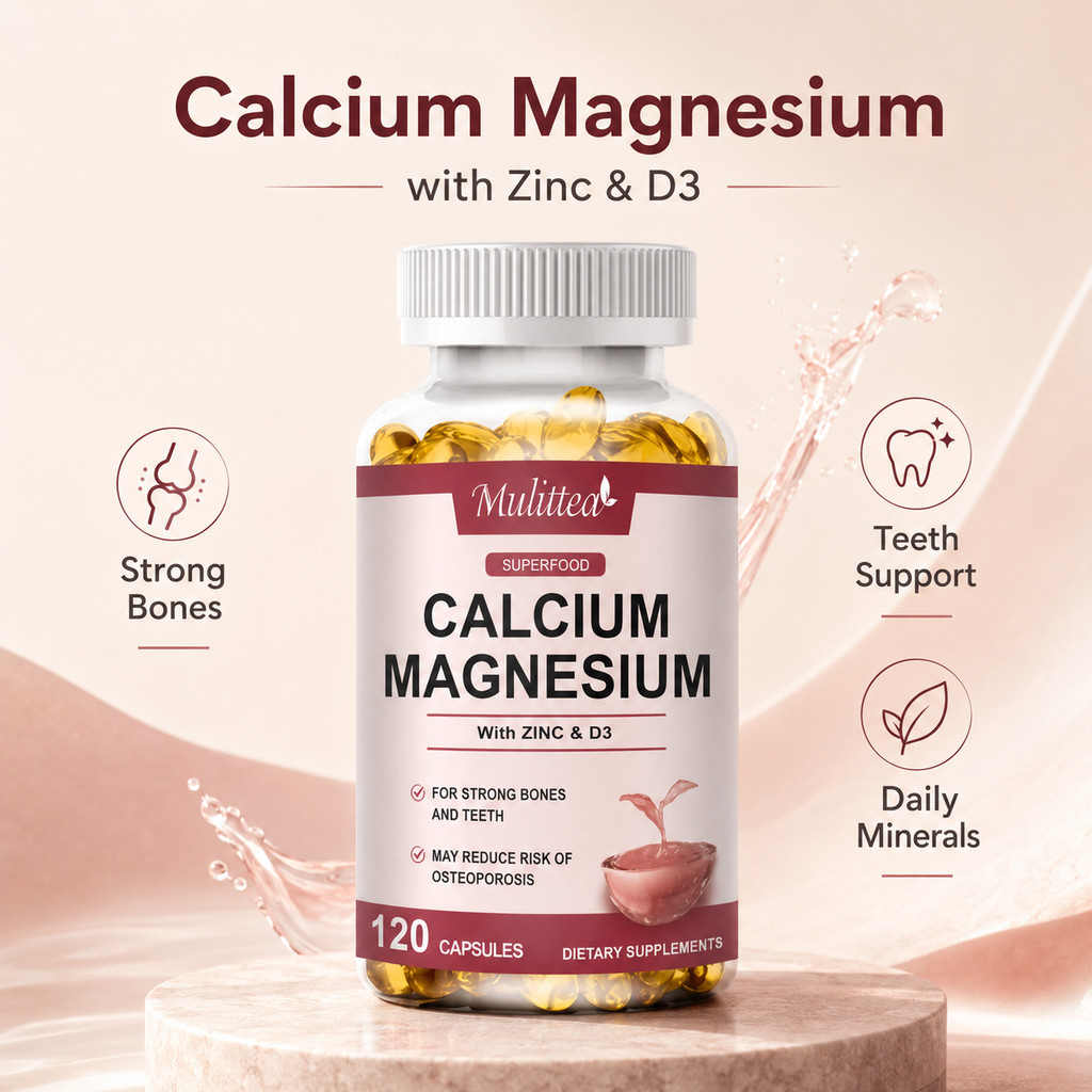 Mulittea Calcium Magnesium Zinc Vitamin D3 120 Kapsul / Suplemen Kalsium Magnesium Zinc untuk Tulang