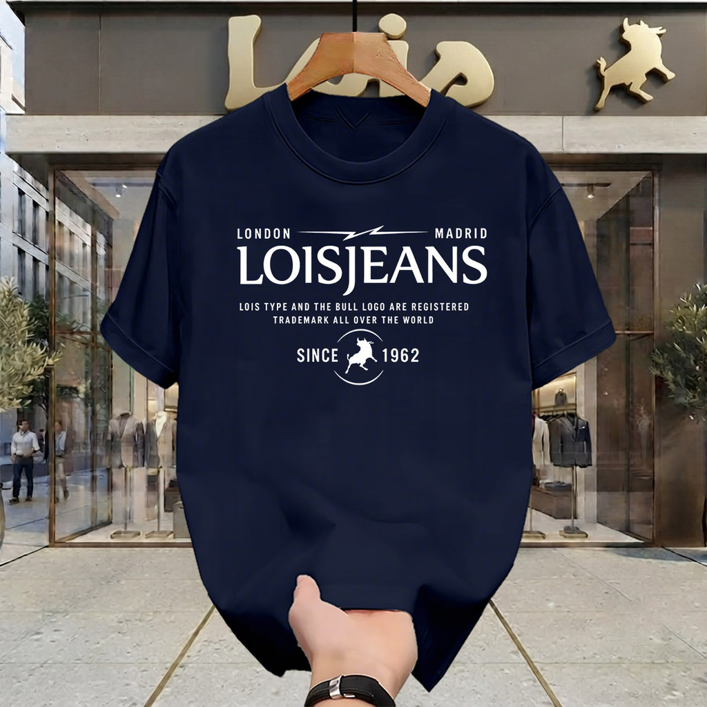 Kaos Lois Jeans Pria T Shirt Distro Navy 100% Original Model Terbaru 2026 Cotton Combed 24s Asli Baj