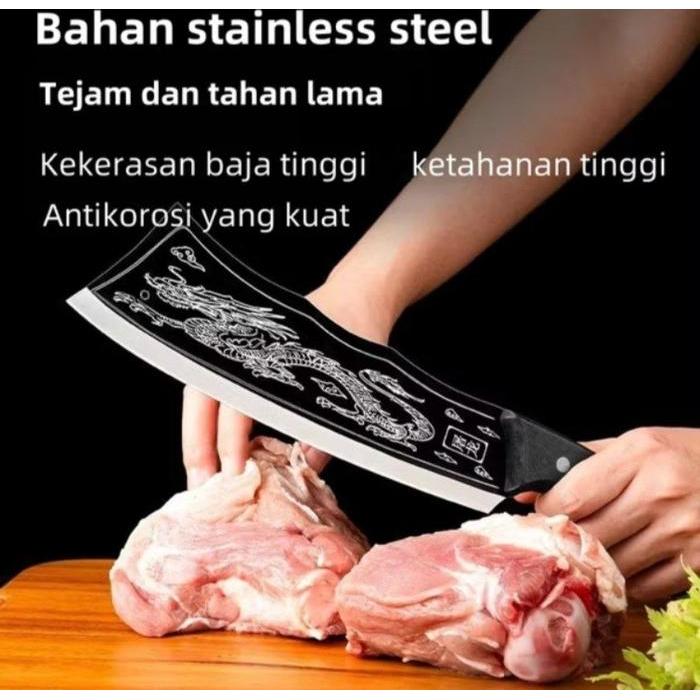 Pisau Ukir Naga Jepang / pisau dapur pemotong tulang / pisau tulang ukir naga Xs