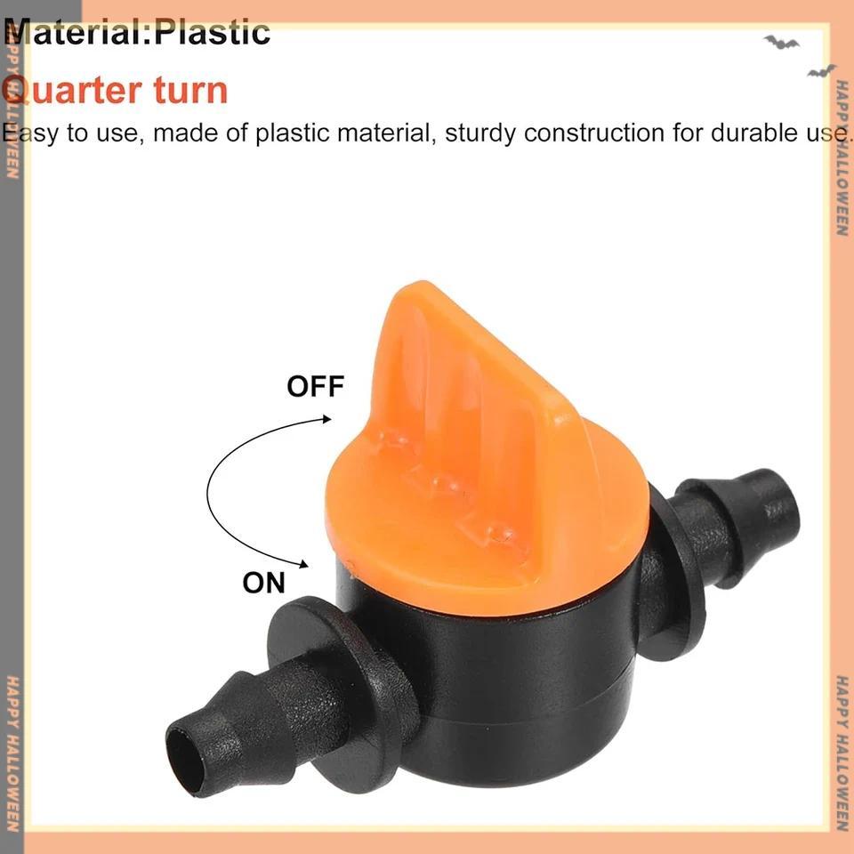 20 Pcs Valve Selang 4/7mm Pengatur Aliran Air Irigasi Tetes Mini Katup Tutup Saluran Pipa Mikro Untu