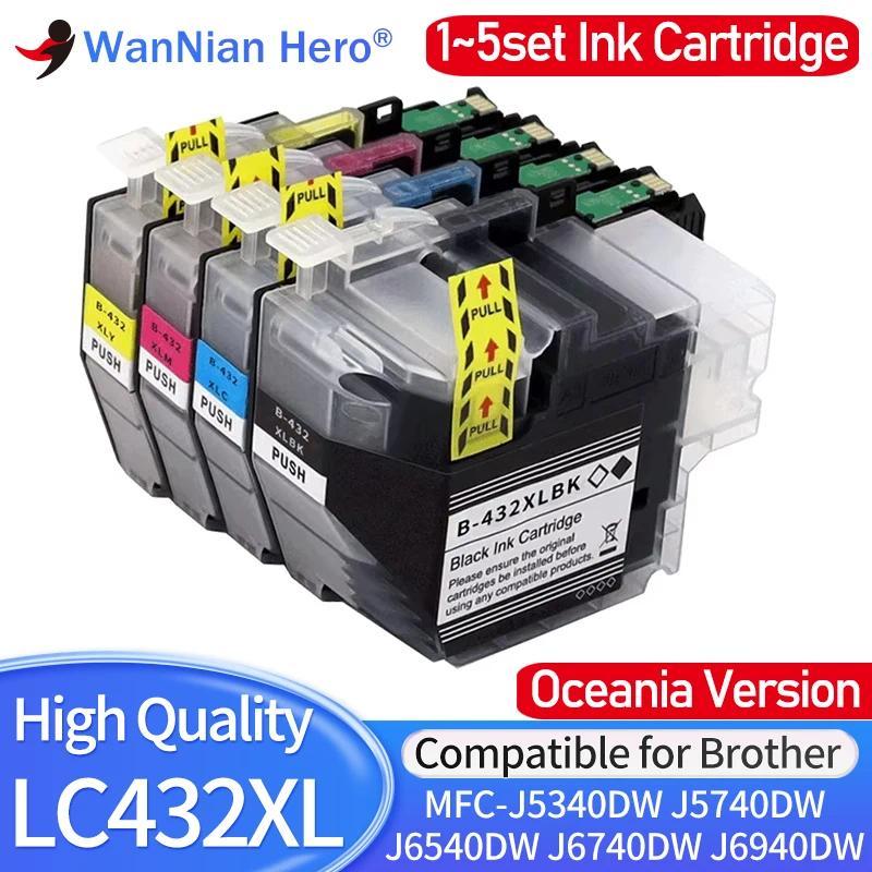 1~5set LC432 LC432XL LC432XL LC432 Compatible Inkjet Ink Cartridge For Brother MFCJ5340DW J5740DW J6