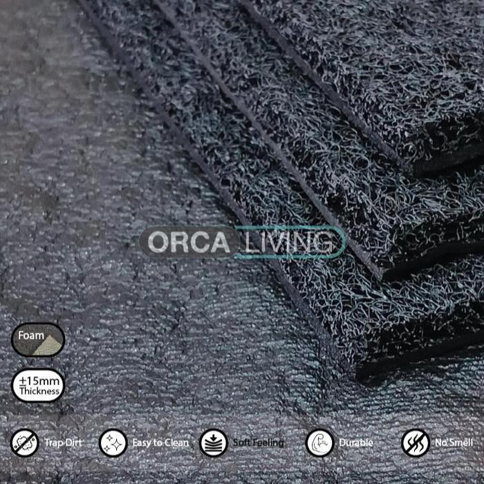 Karpet Mie Sepeda Motor Listrik Uwinfly D70 D75 - Foam Backing - Hitam, Polos