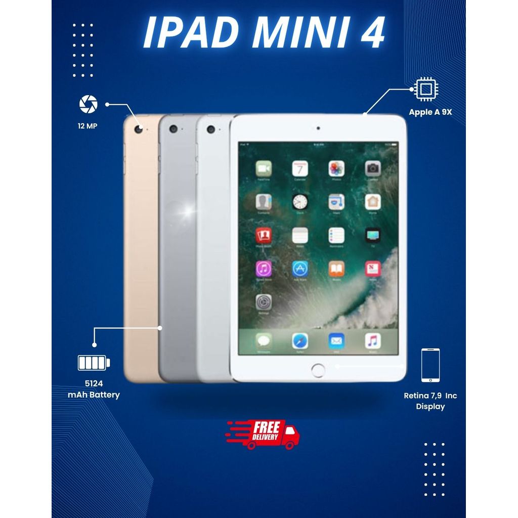 iPad MIni 4 / Mini 5  , 128, 64 , 32, 16 GB Celluler / Wifi Only  , iPad edukasi buat anak , tablet 