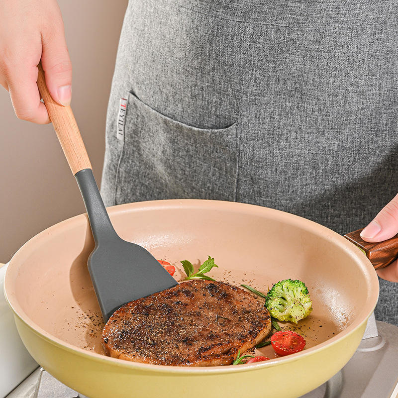 GROWSIR Silicone Utensil Spatula Spatula Silicon Utensile Turner Sutil Silikon Tahan Panas CF035