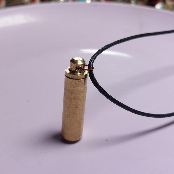 Kalung Liontin Tabung Kuningan Anti Karat