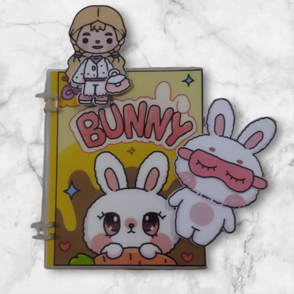 [laminasi] Squishy book / paper doll  Cute Bunny kelinci lucu Pinkping World mainan anak lucu