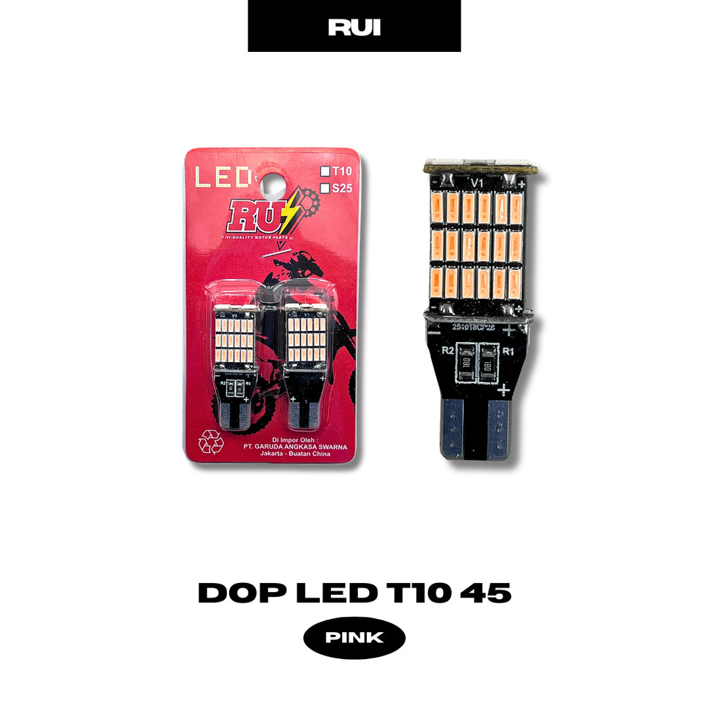 DOP LED T10 45 PINK - DOP LAMPU LED T10 45 SMD 45 TITIK SUPER TERANG LAMPU SENJA SEIN MOTOR MOBIL