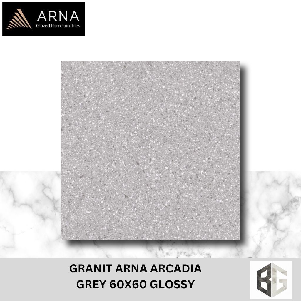 GRANIT ARNA ARCADIA GREY,BEIGE 60X60 GLOSSY- Granit Lantai Premium , Elegan & Tahan Lama