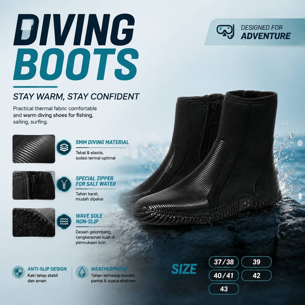 SEPATU BOOTIES SELAM DIVING NEOPRENE