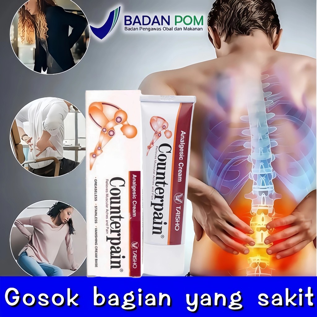 100% ORI Counterpain 120gr Thailand  Counterpain Hot Cream Krim Analgesic Balm Meringankan Nyeri Oto