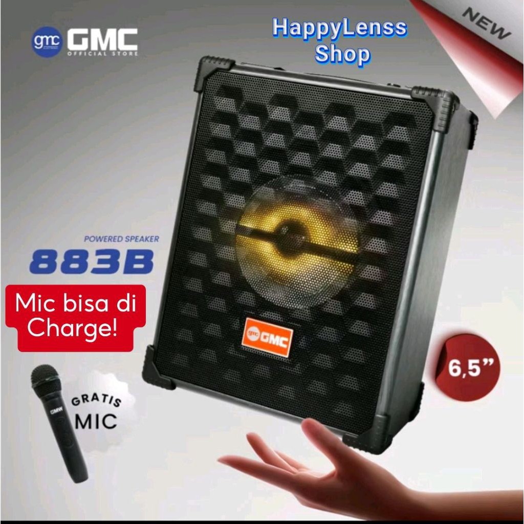 Speaker Karaoke Bluetooth GMC 883B 6.5in Super Bass