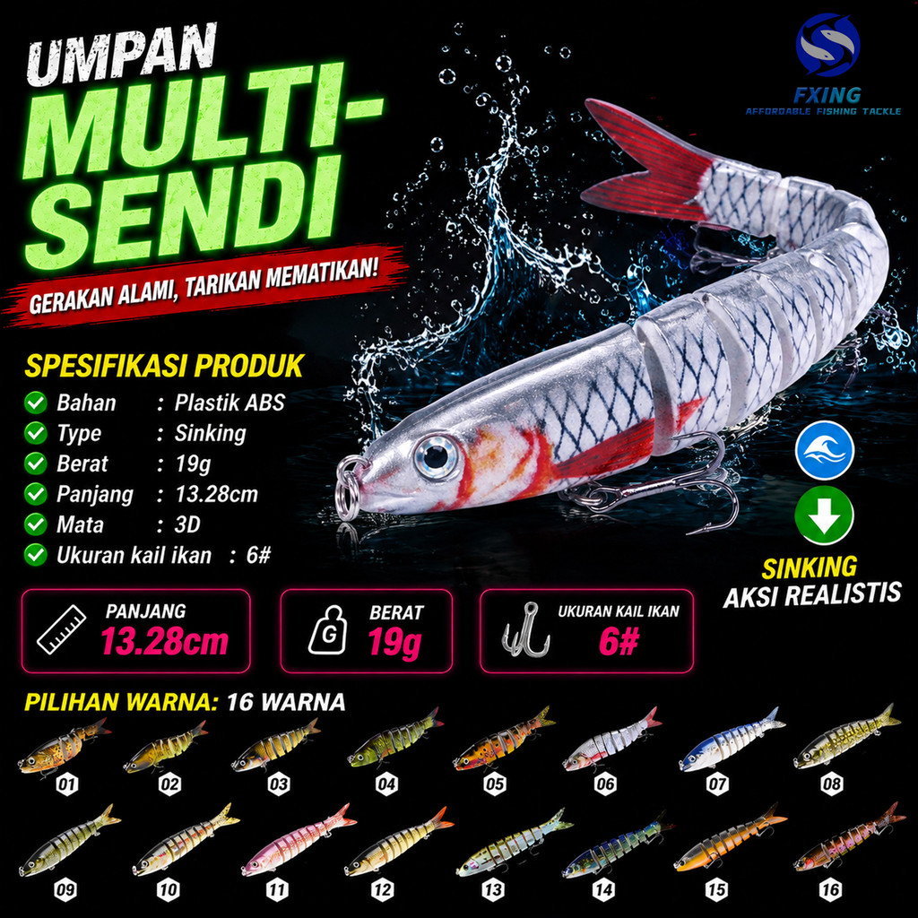 Umpan Pancing Casting Lure Swimbait 13.5cm/19g umpan Bentuk Ikan Trout Wobbler Treble Hook 6# FX805-