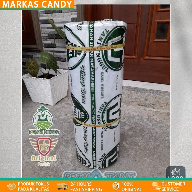 Plastik Mulsa Bell Lebar 120CM Panjang 500M - Plastik Mulsa Hitam Perak Tani Unggul