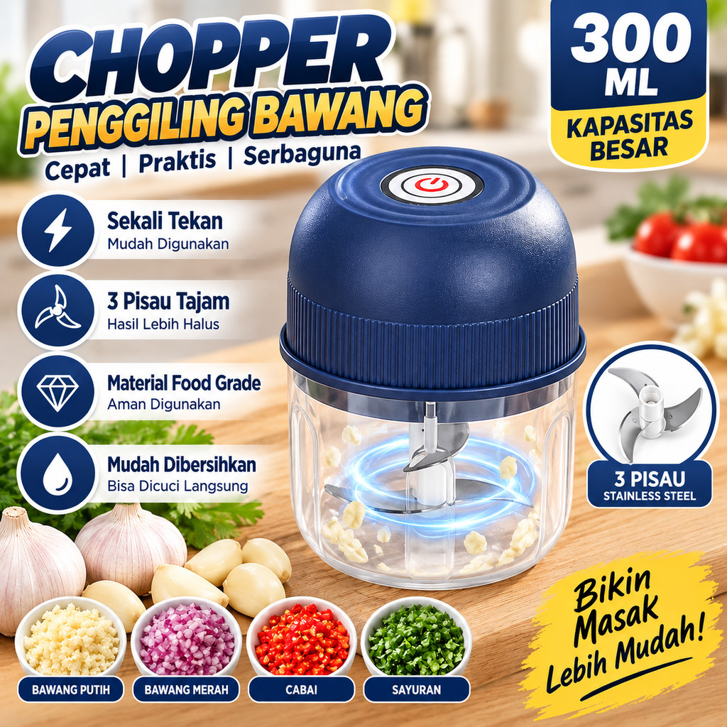 Chopper/coper/USB MINI CHOPPER / PORTABLE BLENDER MINI PENGGILING BUMBU DAGING BAWANG