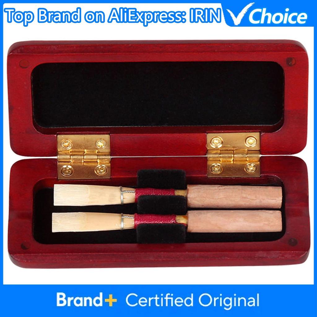 IRIN Oboe Reed Case Storage Box Maple Wooden Oboe Reed Case Holds 2Pcs Oboe Reeds Protector Woodwind