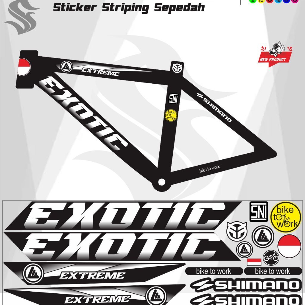 STIKER SEPEDA STRIPING VARIASI SEPEDA EXOTIC MOTIF SIMPLE