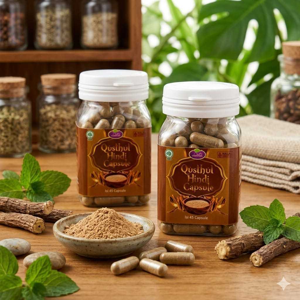 PRODUK ASLI  Qusthul Hindi ASLI 100 % - Qusthul Hindi 45 kapsul | Thibbun Nabawi | Qust Al Hindi