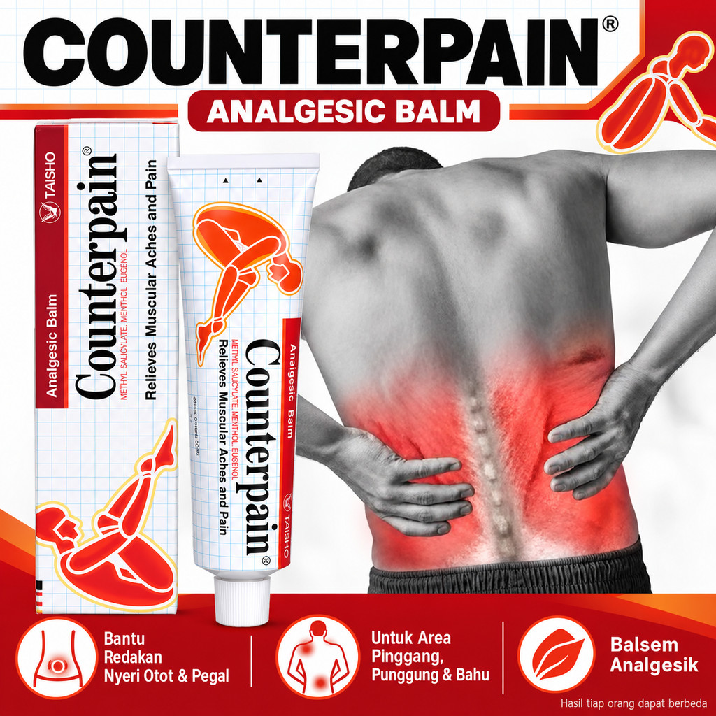 100% ORI Counterpain 120gr - Thailand Counterpain Cream Taisho Counterpain / Thailand Hot Cream Krim