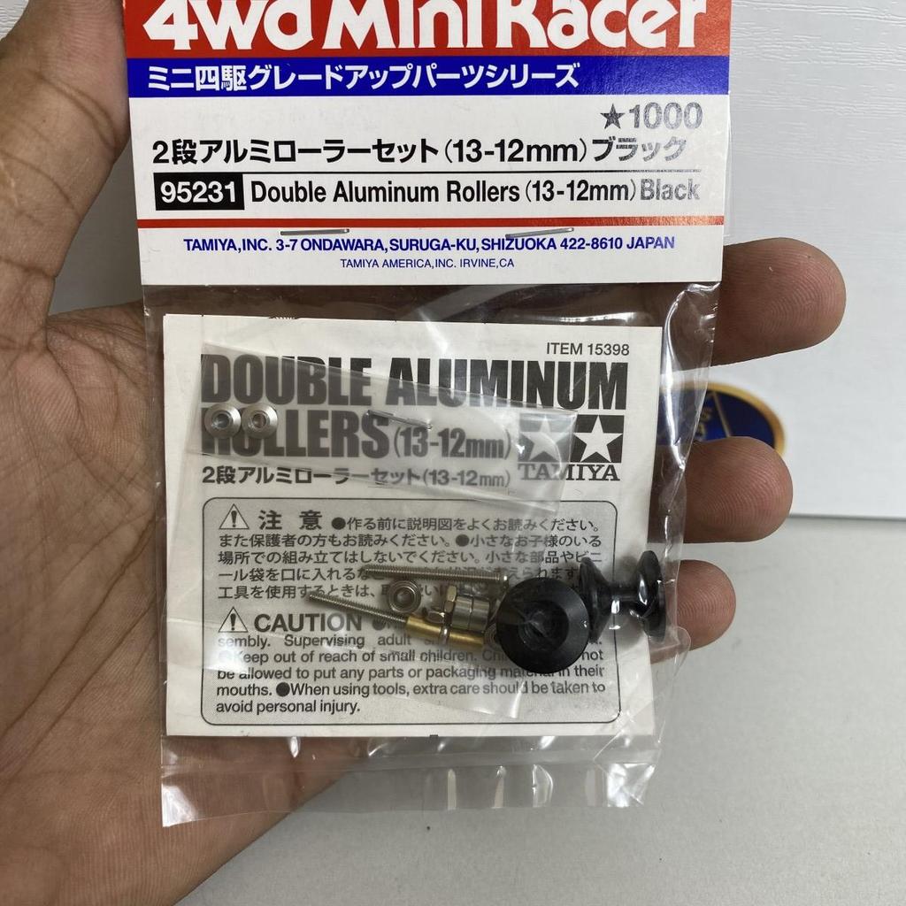 Tamiya 95231 Double Aluminum Rollers (13-12mm) Black