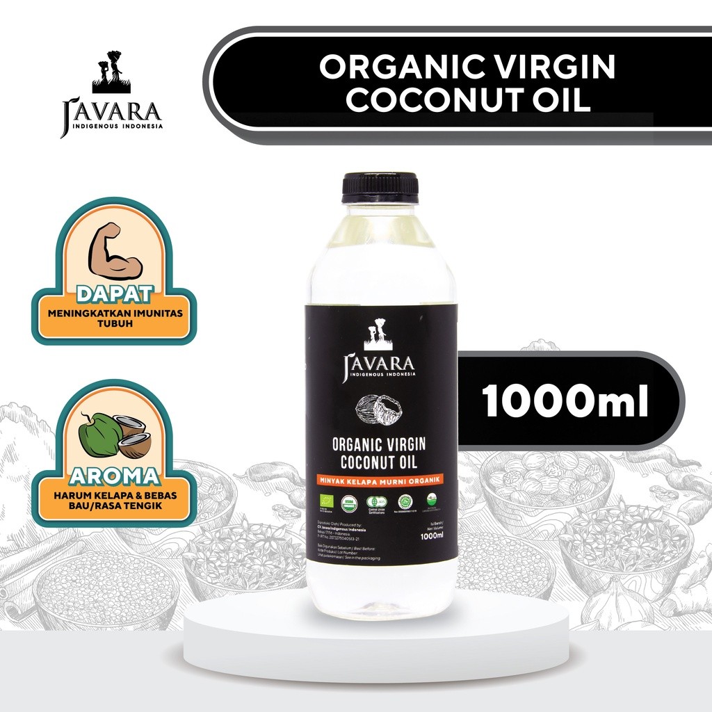 Javara Organic Virgin Coconut Oil Minyak VCO - Minyak Kelapa Murni 1000 ml