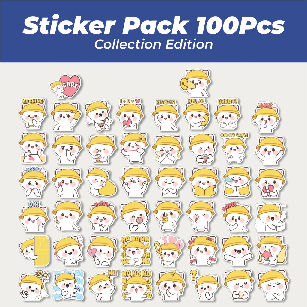 

Hot Stiker Kucing Celometan! Lucu Anti Air Stikers Berperekat Waterproof Sticker Decal Buat Motor Helm Buku Journal Koper Casing HP Laptop Botol Minum