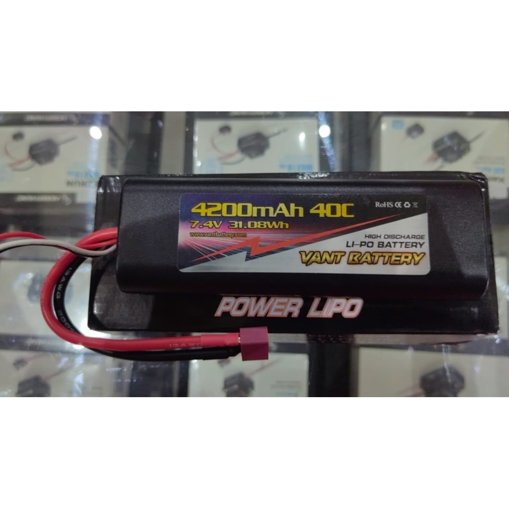 VANT 4200MAH 7.4V 40C HARD CASE TAMIYA PACK LIPO BATTERY #VANT4200R40-2S