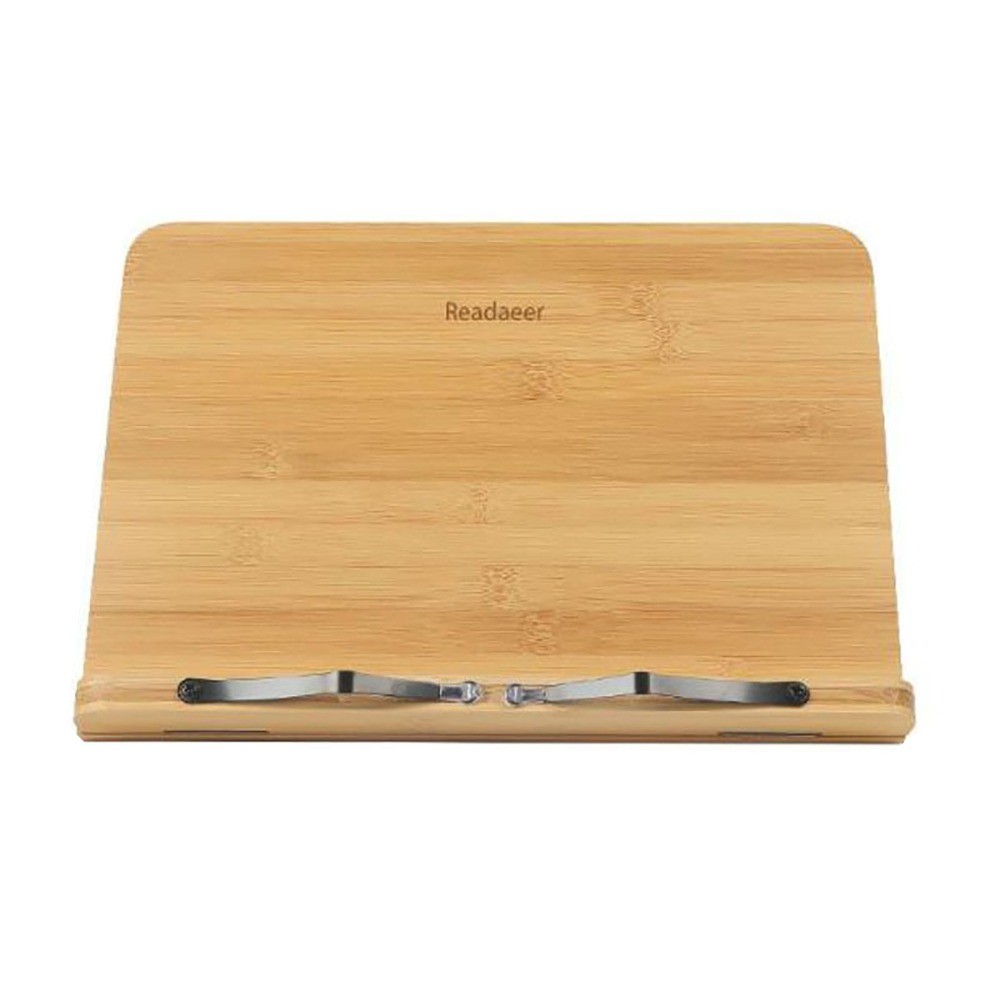 Durable Bamboo Book Reading Stand Adjustable Foldable Reading Holder Study Bookshelf Tablets