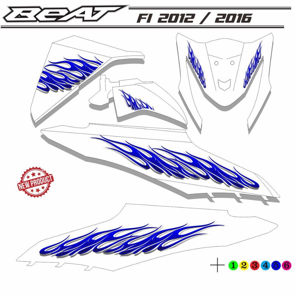 STIKER VARIASI BEAT FI/  BEAT 2012-2015 VARIASI STRIPING VARIASI LIS