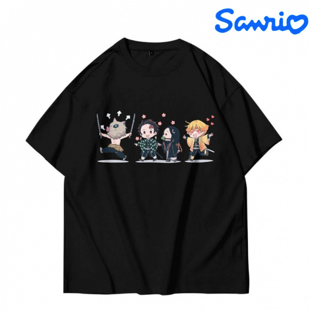Demon Slayer Print Tshirt | Kaos Oversize Pria dan Wanita kain katun 100% tebal