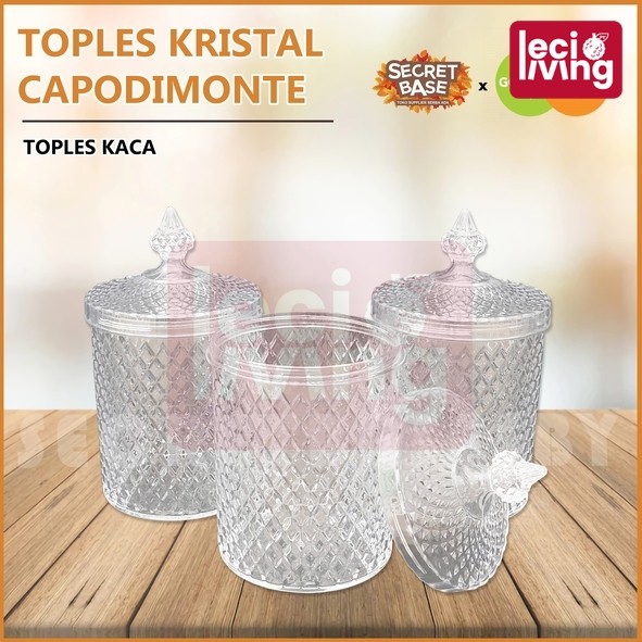 (ISI 6pcs) TOPLES KRISTAL - Toples Lebaran Kue / Toples Plastik Bening