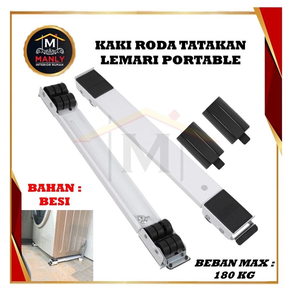 TERLARIS Roda Lemari Portable dudukan kulkas roda kulkas 2 pintu Tatakan mesin cuci kaki kulkas besi