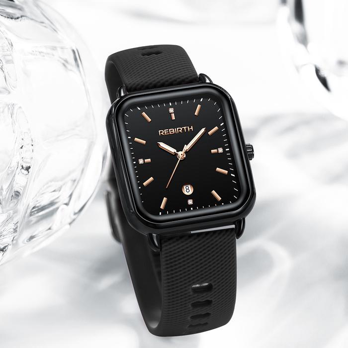REBIRTH Jam Tangan Wanita Bercahaya Anggun Anti Air Jam Tangan Cewek - Hitam