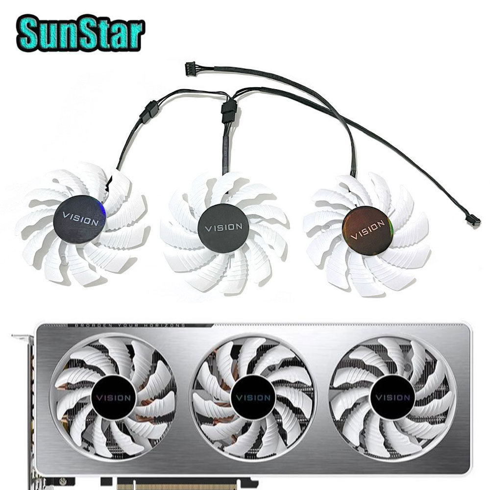 NEW 75MM T128010SU PLD08010S12H RTX3060 GPU Cooling Fan For GIGABYTE GeForce RTX 3060 RTX 3060Ti Vis