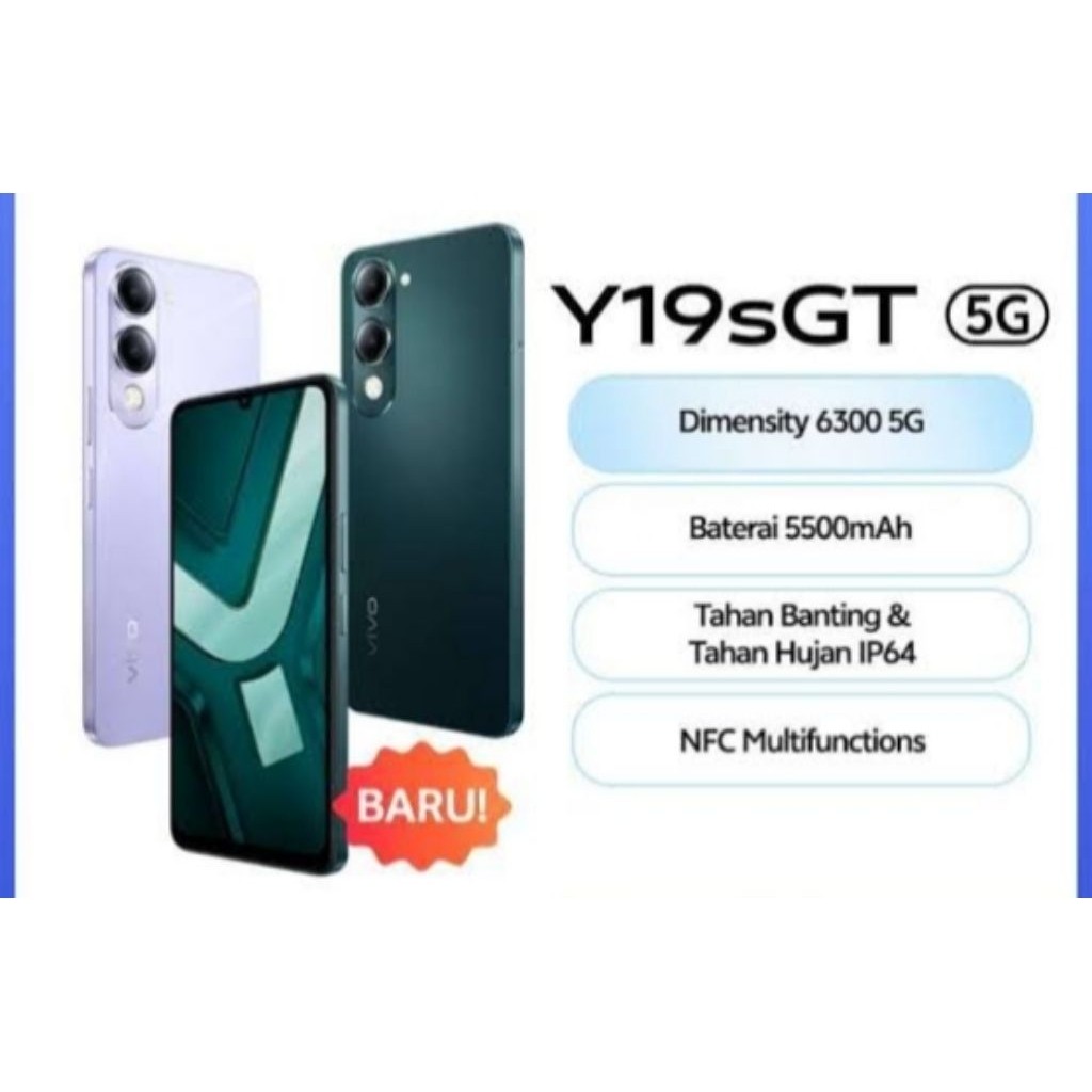 100% BARU 100% ORI VIVO Y19s GT 5G 6/128 8/128 8/256 RAM 6+6 ROM 128GB RAM 8+8 ROM 128GB RAM 8+8 ROM