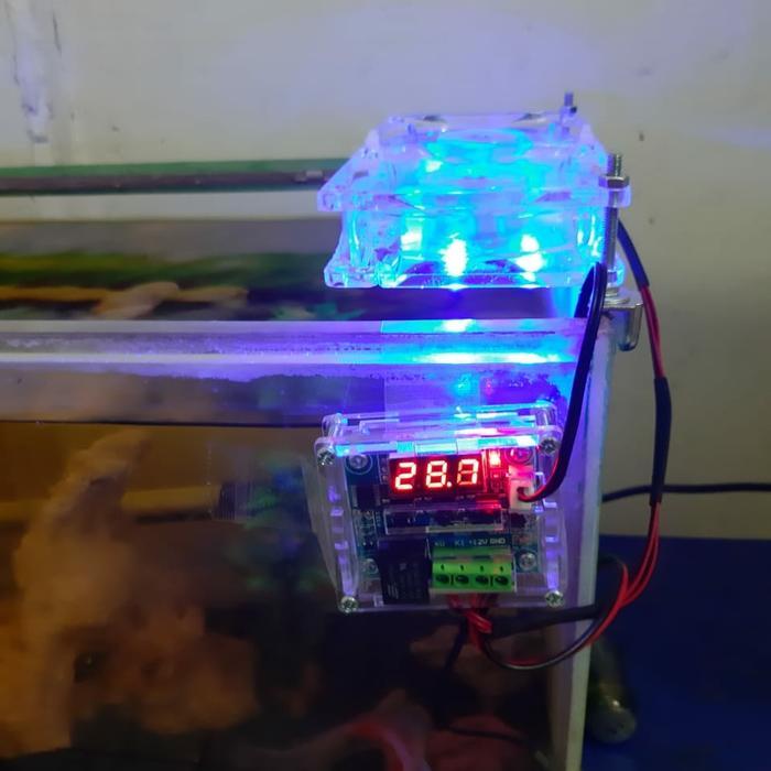 (Mitra ID.Store) Kipas kipas aquascape fan aquarium otomatis suhu - Bening LED