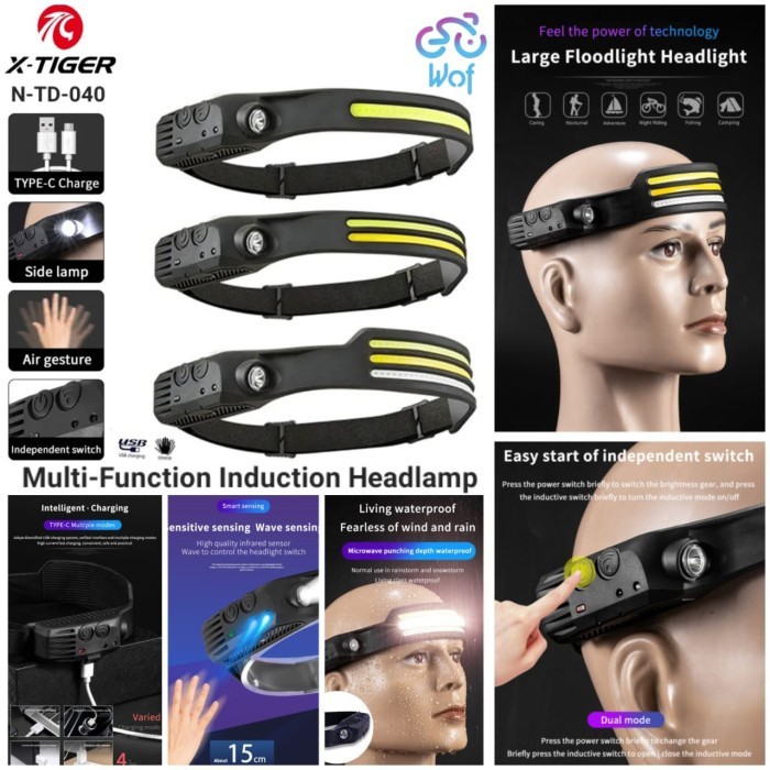 X-TIGER N-TD-040 Multifunction Sensor Headlamp COB Lampu Senter Kepala
X-TIGER N-TD-040 Multifunctio