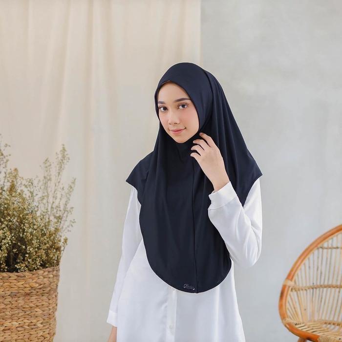 Jilbab instant Zaida bergo jersey olahraga Santai - Hitam