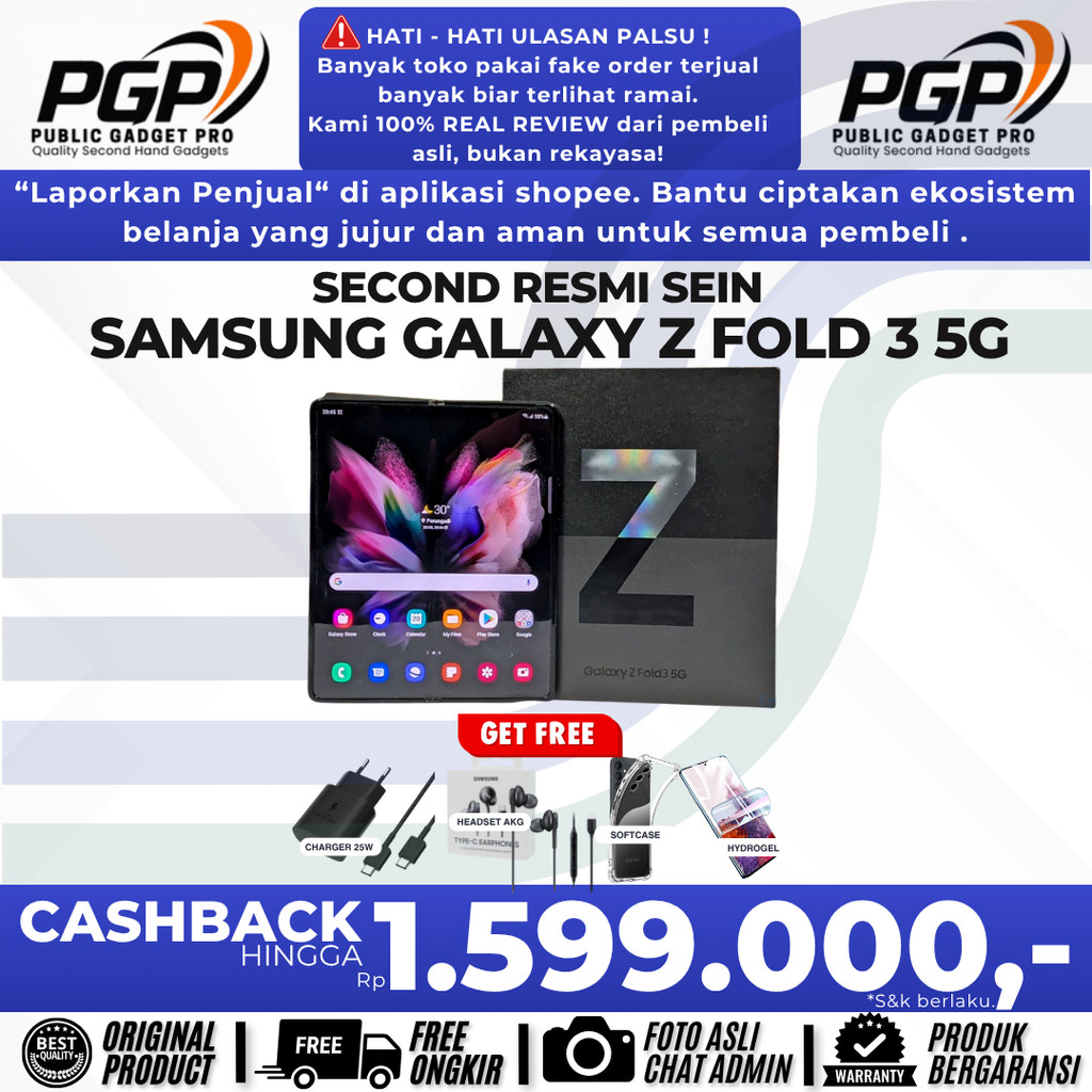 SEIN | Samsung Galaxy Z Fold 3 5G 12/512GB 12/256GB Second Resmi Indonesia