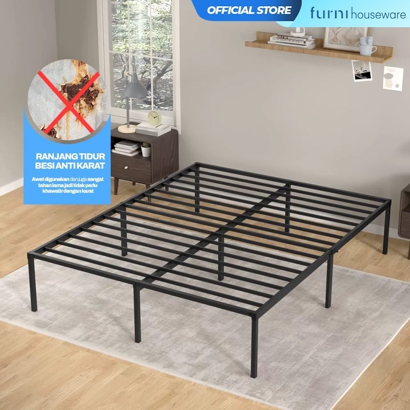 Rangka Ranjang Tempat Tidur Besi Minimalis Elegan Dipan Tempat Tidur Besi Minimalis Anti Karat