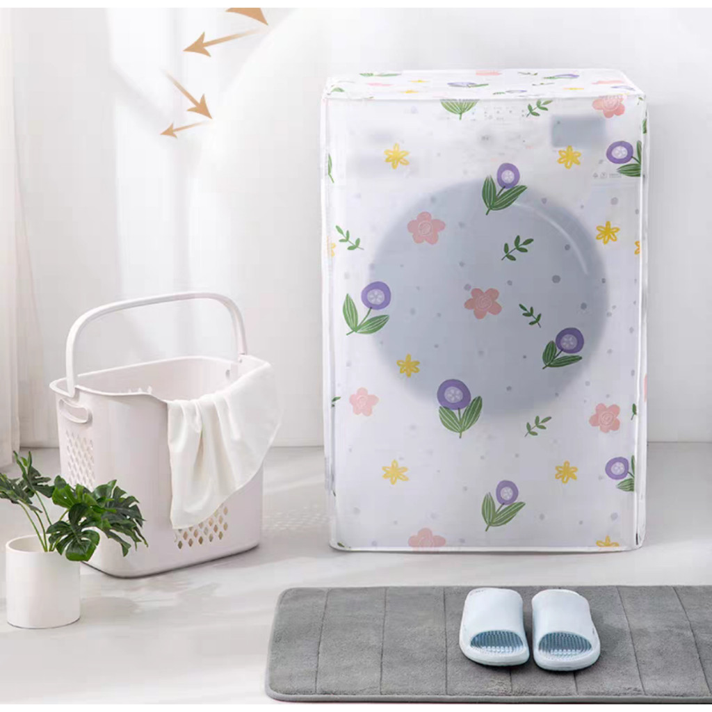 HM8 - 10kg Cover mesin Cuci Buka depan bahan peva anti air/Penutup mesin cuci waterprof ukuran besar