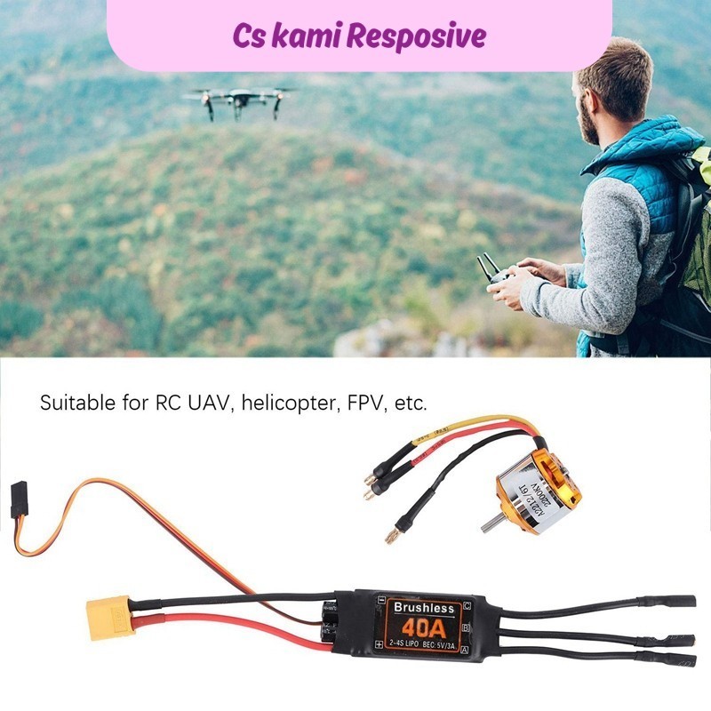 MM For Vespa GTS300 2212 KV2200 Motor+40A Brushless ESC XT60 RC Motor ESC Set for Drone Helicopter U
