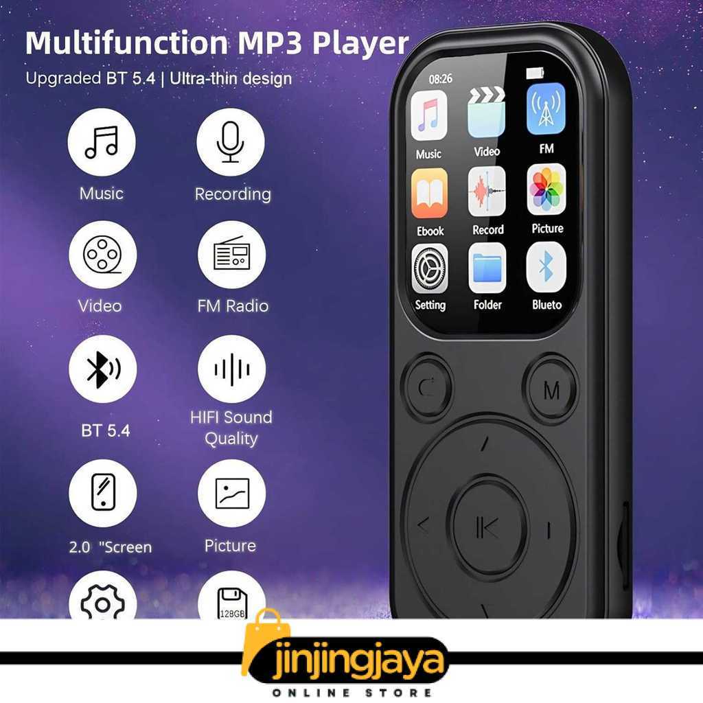 MP3 Digital Audio Player HiFi Bluetooth MP4 2 Inch 210mAh - SD-09